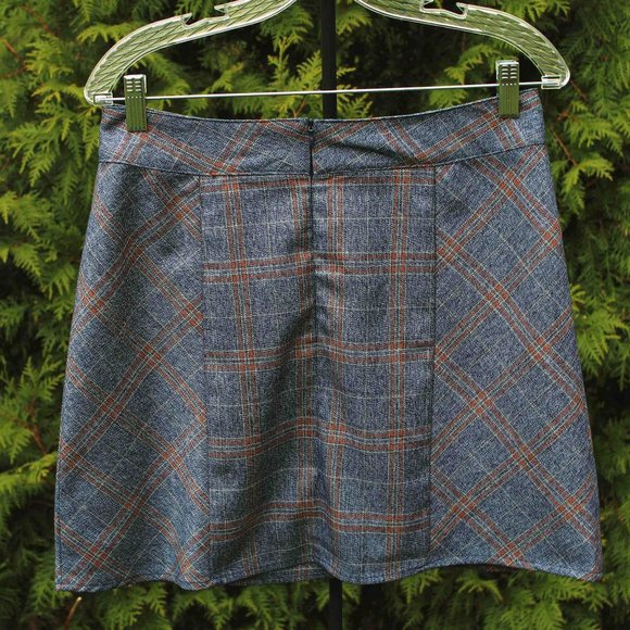 Lucca Pretty Denim-Plaid Panel Miniskirt NWT - Picture 2 of 6